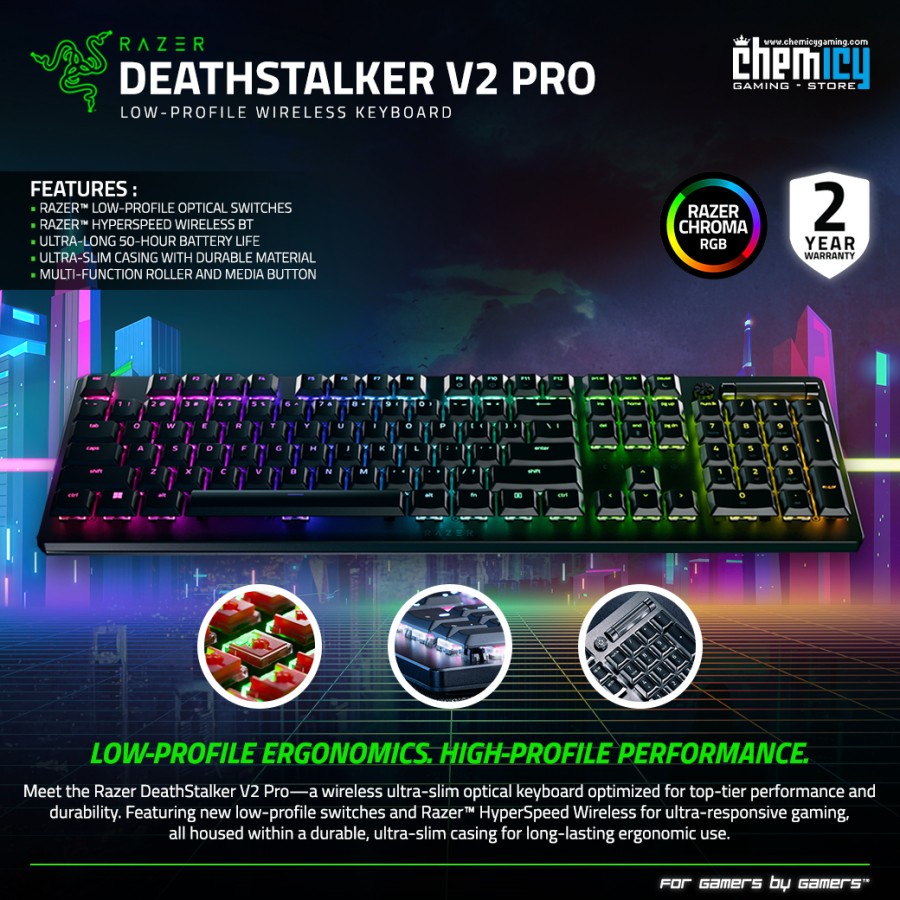 Jual Razer DeathStalker V2 Pro Wireless Low Profile RGB Gaming Keyboard ...