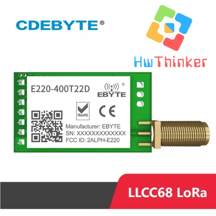 Jual Modul LoRa Ebyte LLCC68 E220-400T22D 433MHz 22dbm UART TTL RSSI ...