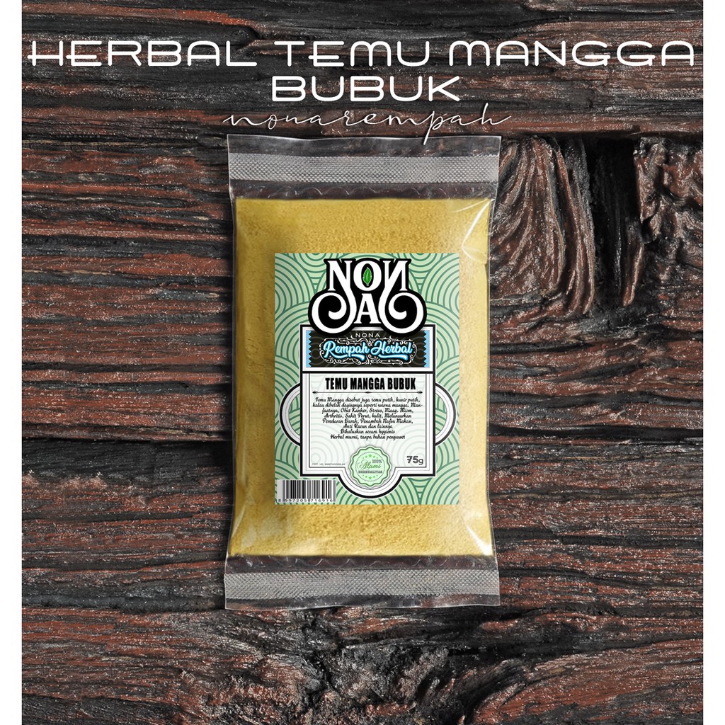 Jual Temu Mangga Bubuk 75 Gram Curcuma Temu Putih Kunir Putih Herbal Serbuk Murni 7455