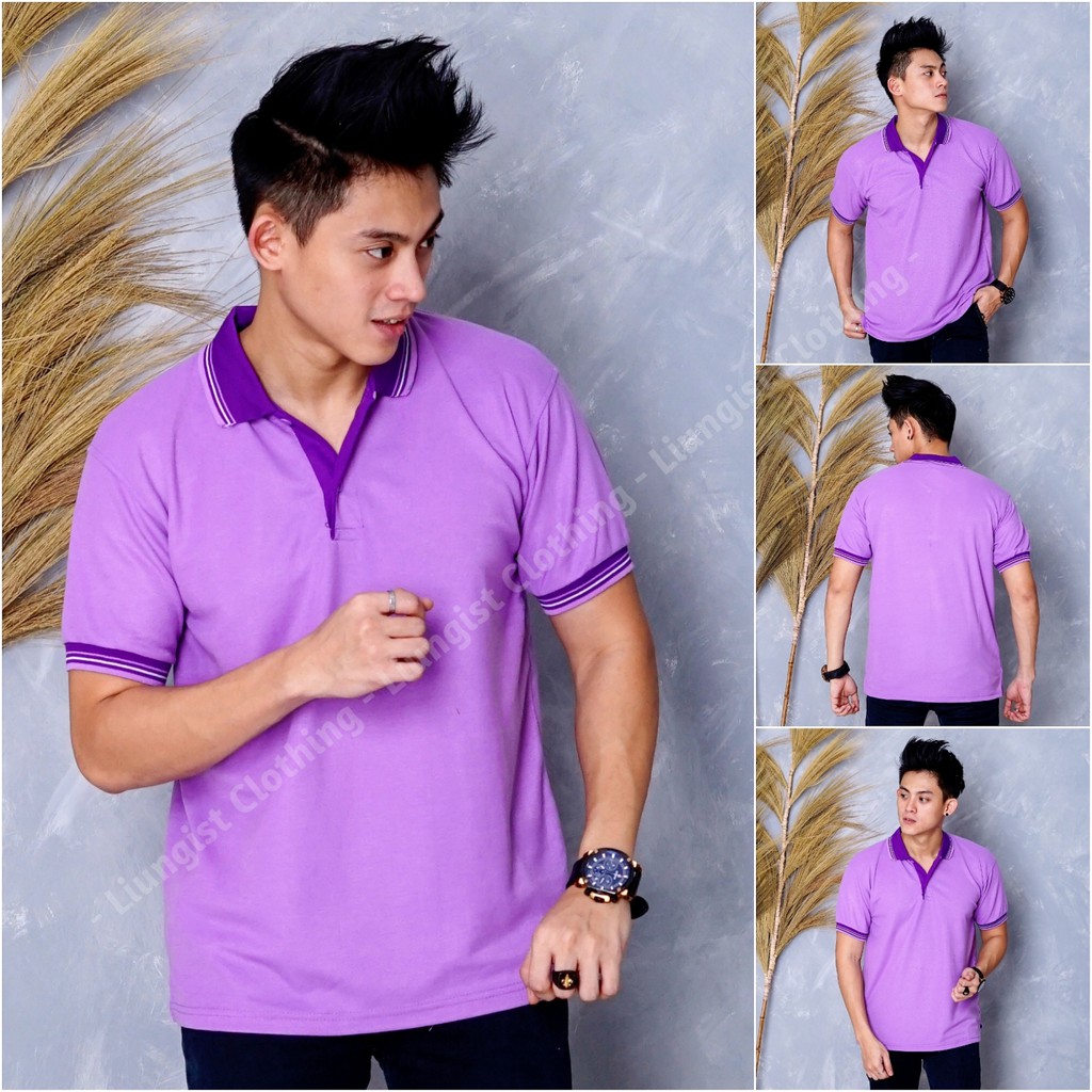 Jual Kaos Polo Unisex Ungu Muda Kerah Ungu Tua Kaos Kerah Poloshirt Polo Shirt Pendek