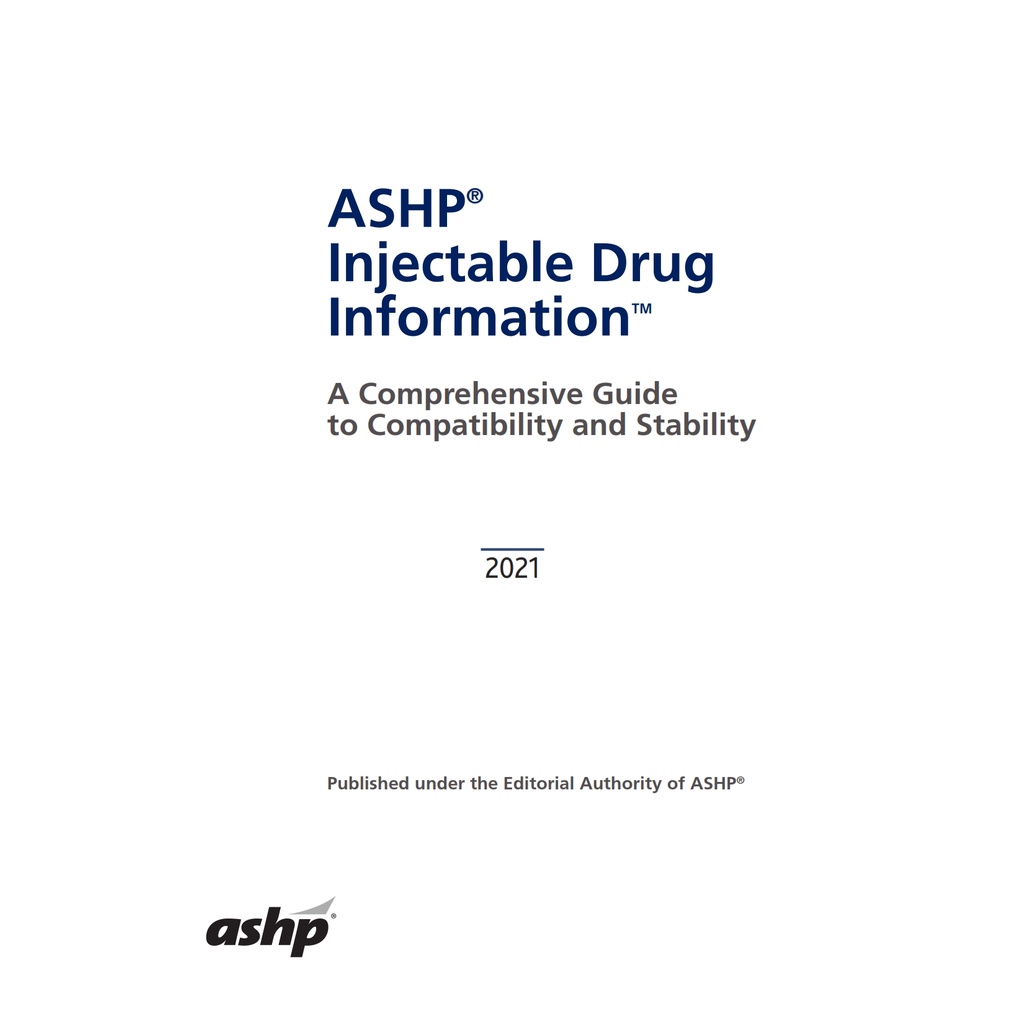 Jual ASHP Injectable Drug Information A Comprehensive Guide to ...