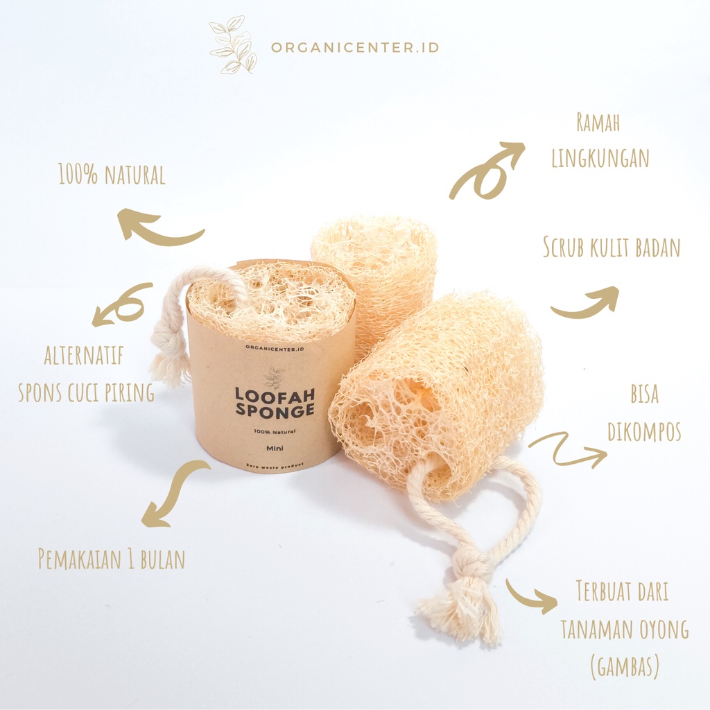 Jual Loofah Sponge Mini Spons Gambas Natural Alami Spons Sabut Cuci