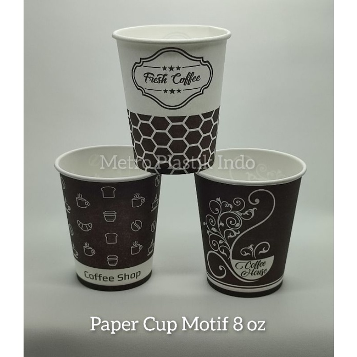 Jual Paper Cup 8 Oz Gelas Kertas Kopi Motif 8oz 50pcs Shopee Indonesia 8142