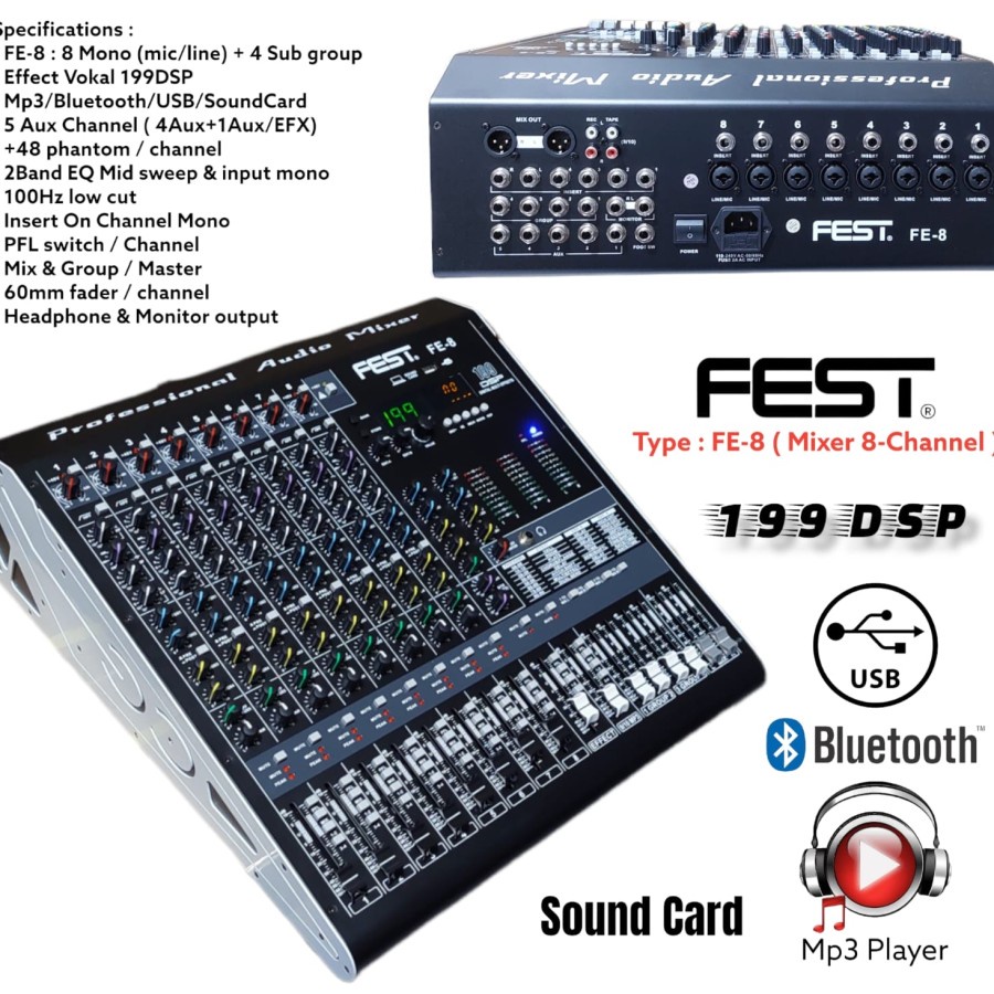 Jual Mixer FEST FE8 Original 8 Channel Fest Fe8 8channel | Shopee Indonesia