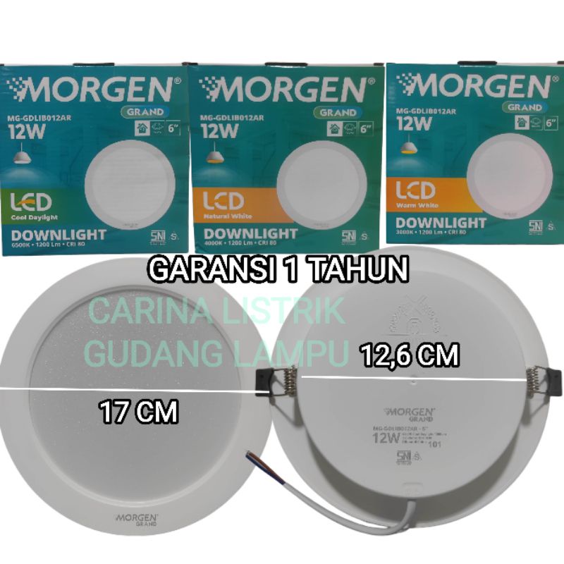 Jual MORGEN LED PANEL IB BULAT GRAND MG-GDLIB012AR 12W 12 WATT SNI ...