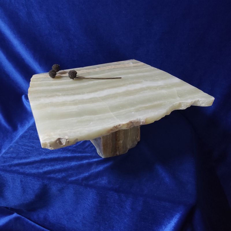 Jual GREEN ONYX cake stand roti stand display onix onyx lampung marble marmer natural 29cm x