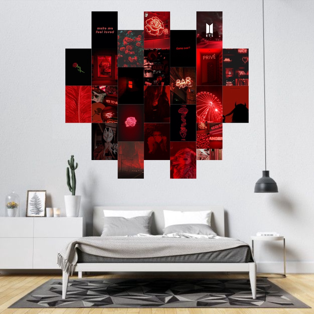 Jual POSTER BAND RED SERIES | POSTER DINDING CUSTOM RETRO COLLAGE KIT ...