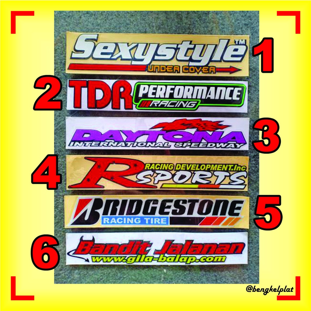 Jual Stiker Cutting Sticker Racing Tdr Yoshimura Daytona Bridgestone Custom Reflektor Nyala