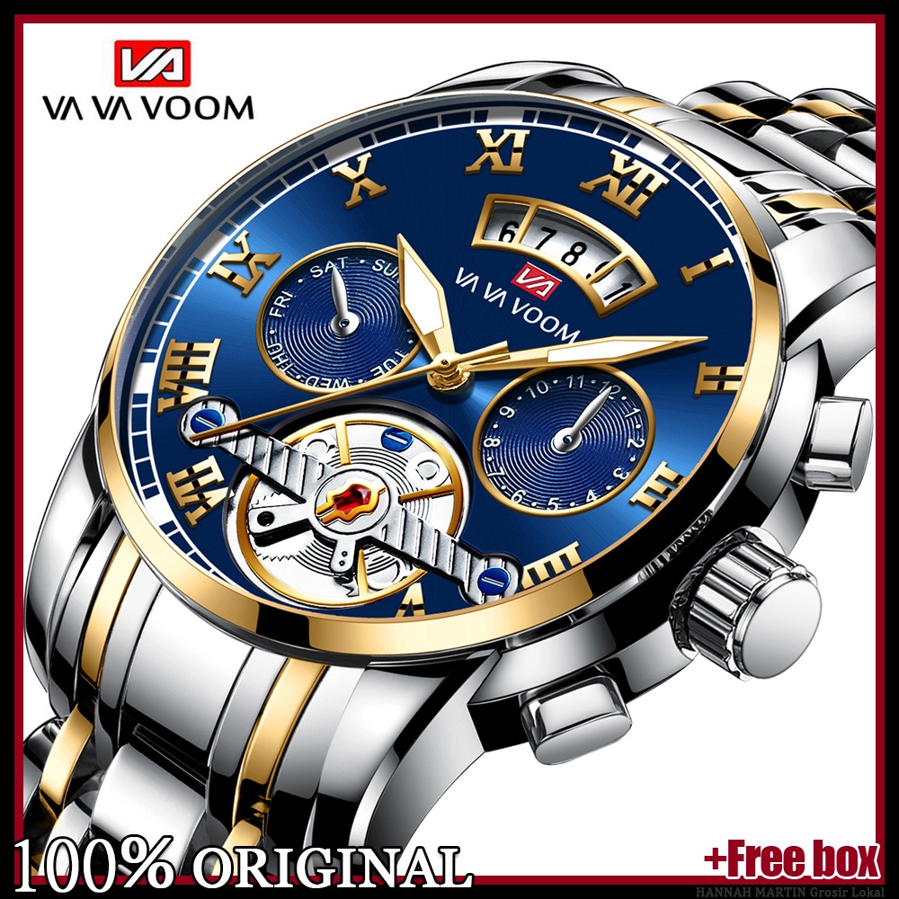 Jual Jam Tangan Pria Vava Voom 100 Original Tanggal Luxury Stainless