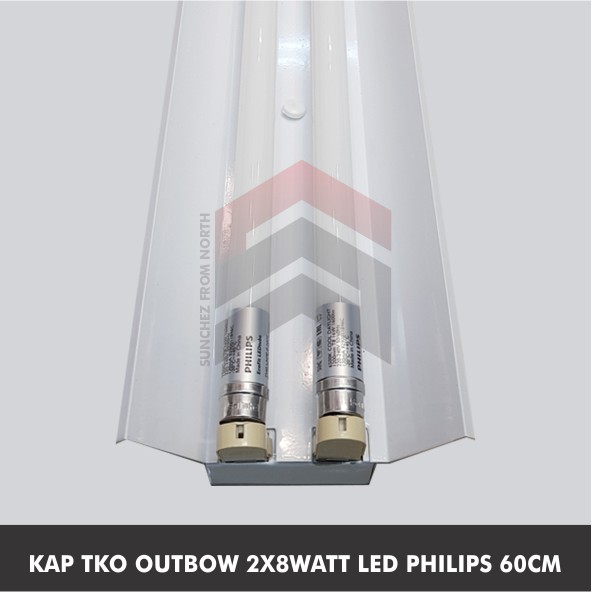 Jual Kap TKO Outbow Lampu TL T8 Philips Tube Ecofit LED 2x8 Watt / 60cm ...