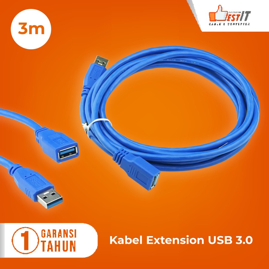Jual Kabel USB Extension 3.0 Male to Female NYK 1.5 Meter 3 Meter USB ...
