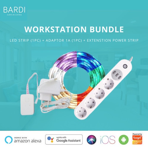 Jual Bardi smart WORKSTATION Bundle Smart LED Strip,Adaptor 1a,Power