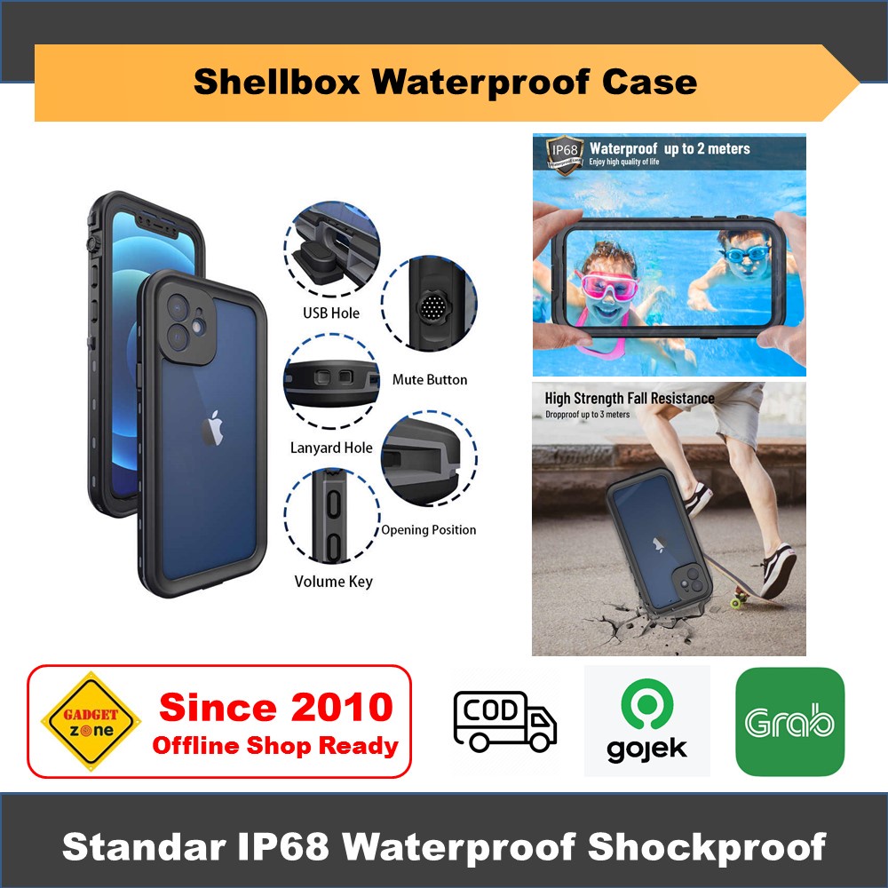 Jual iPhone 12 12 Mini 12 Pro 12 Promax Casing Shellbox Waterproof Case ...