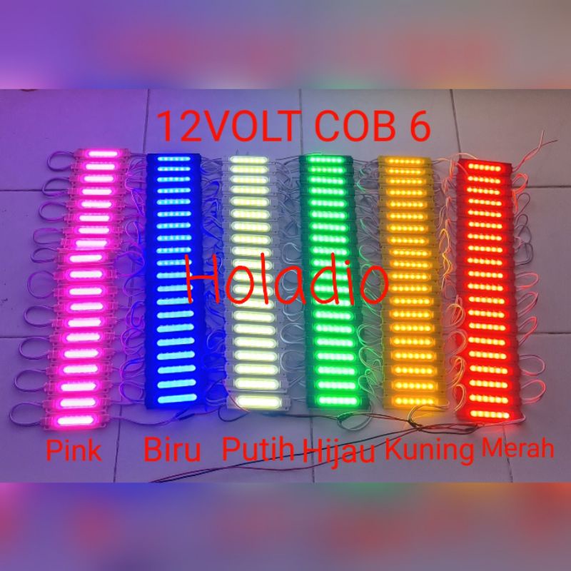 Jual LAMPU LED STRIP COB 6 MATA VARIASI MOTOR DAN MOBIL DC 12 VOLT ...