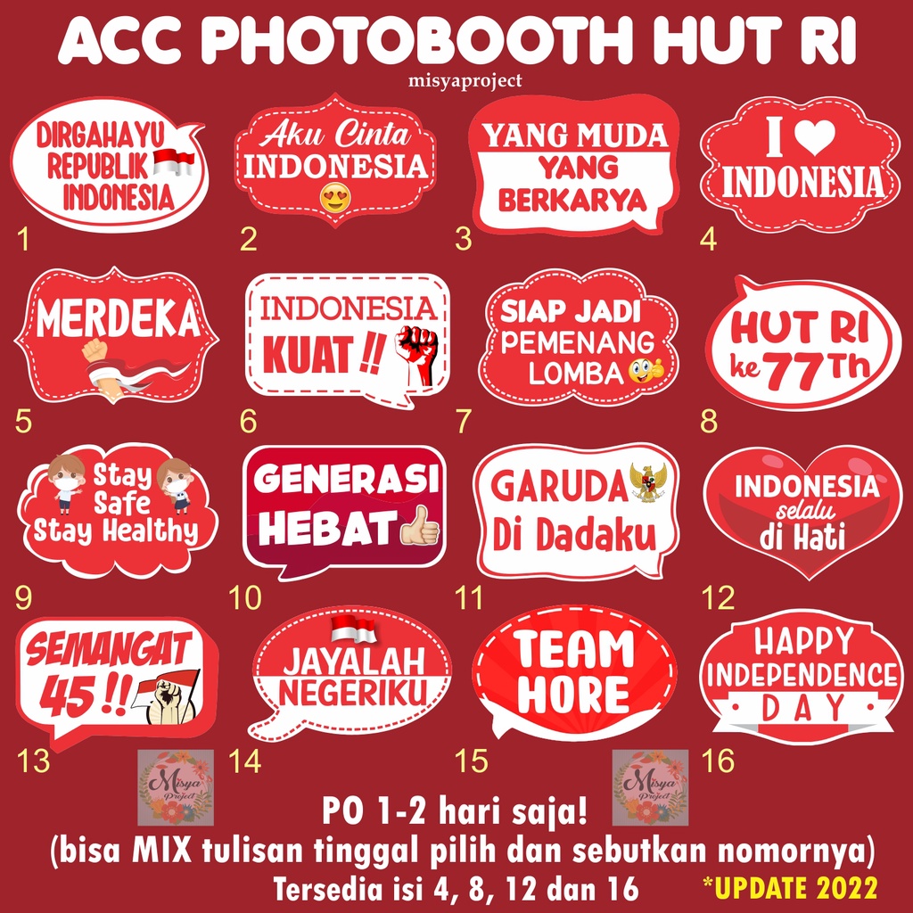 Jual PROPERTI FOTO HUT RI ACC PHOTOBOOTH PHOTOPROP BACKDROP DEKOR