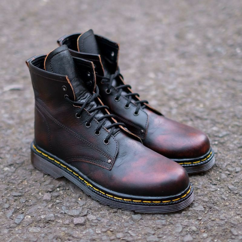Jual sepatu dokmart kulit asli ll sepatu boots dokmart pria | Shopee ...