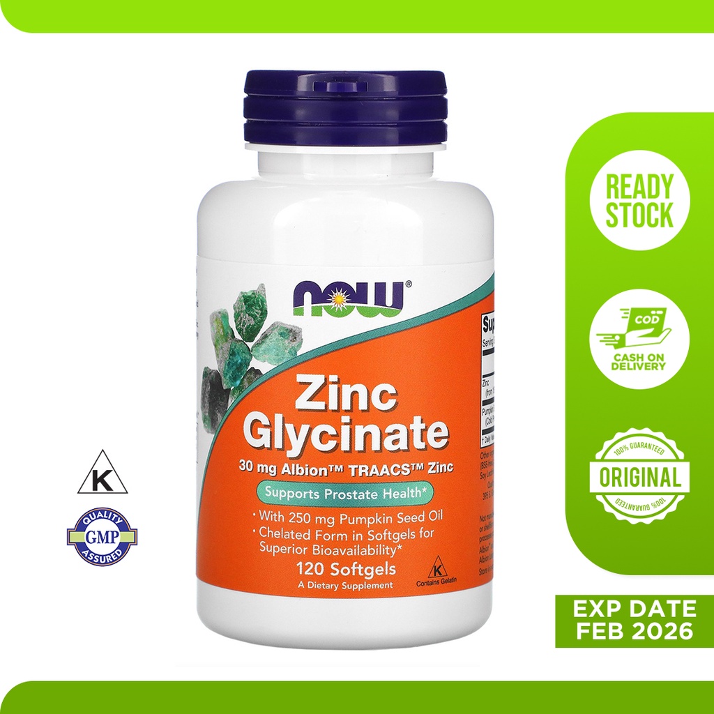 Jual Vitamin Zinc Glycinate 30mg Albin TRAACS Now 120 Kapsul Gel