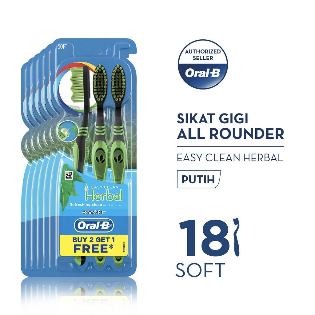 Jual Oral-B Sikat Gigi All Rounder Herbal 3 X 6 Pcs | Shopee Indonesia