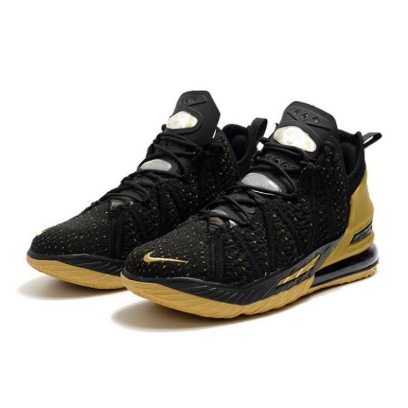 Lebron 18 black store and gold