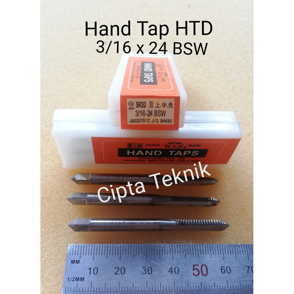 Jual Hand Tap HTD 3/16 inchi x 24 BSW HandTap 3/16inchix24 BSW Tap Ulir ...