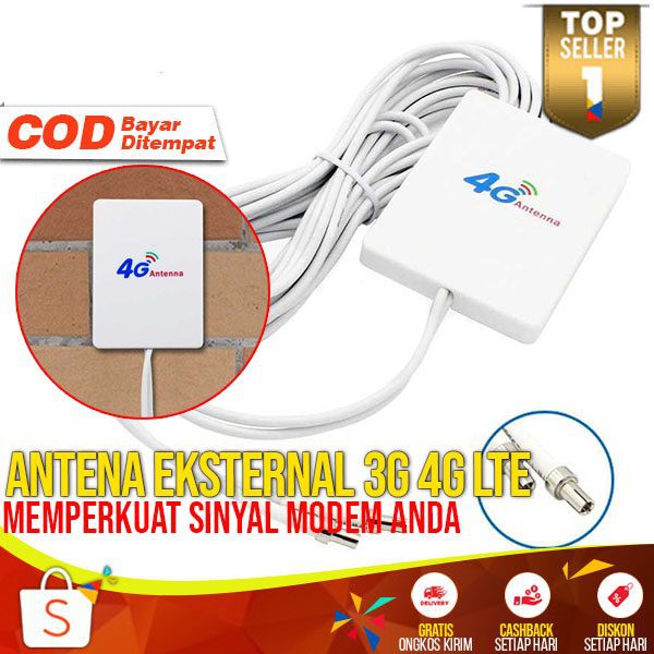 Jual Antena Eksternal 3G 4G LTE 28dBi SMA Connector 3 Meter Cable ...
