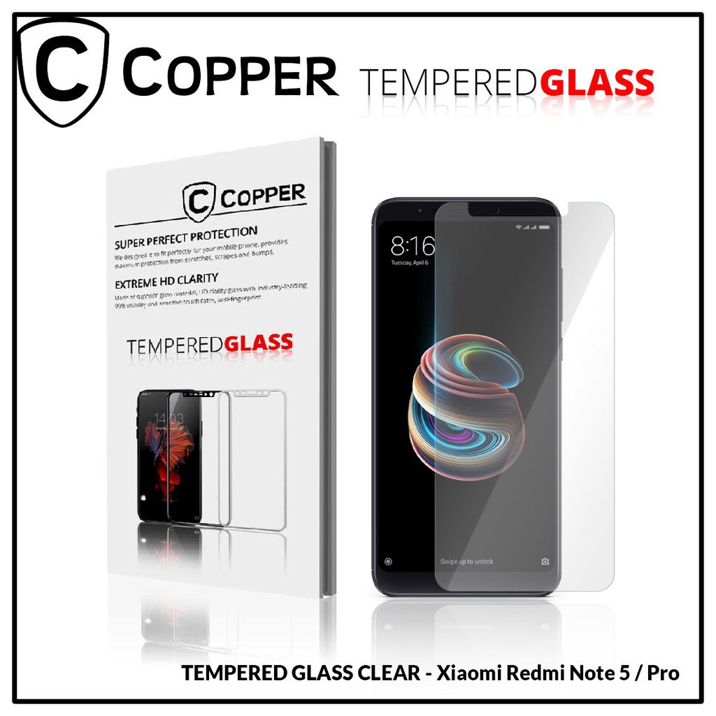Jual COPPER Tempered Glass Full Clear for Xiaomi Redmi Note