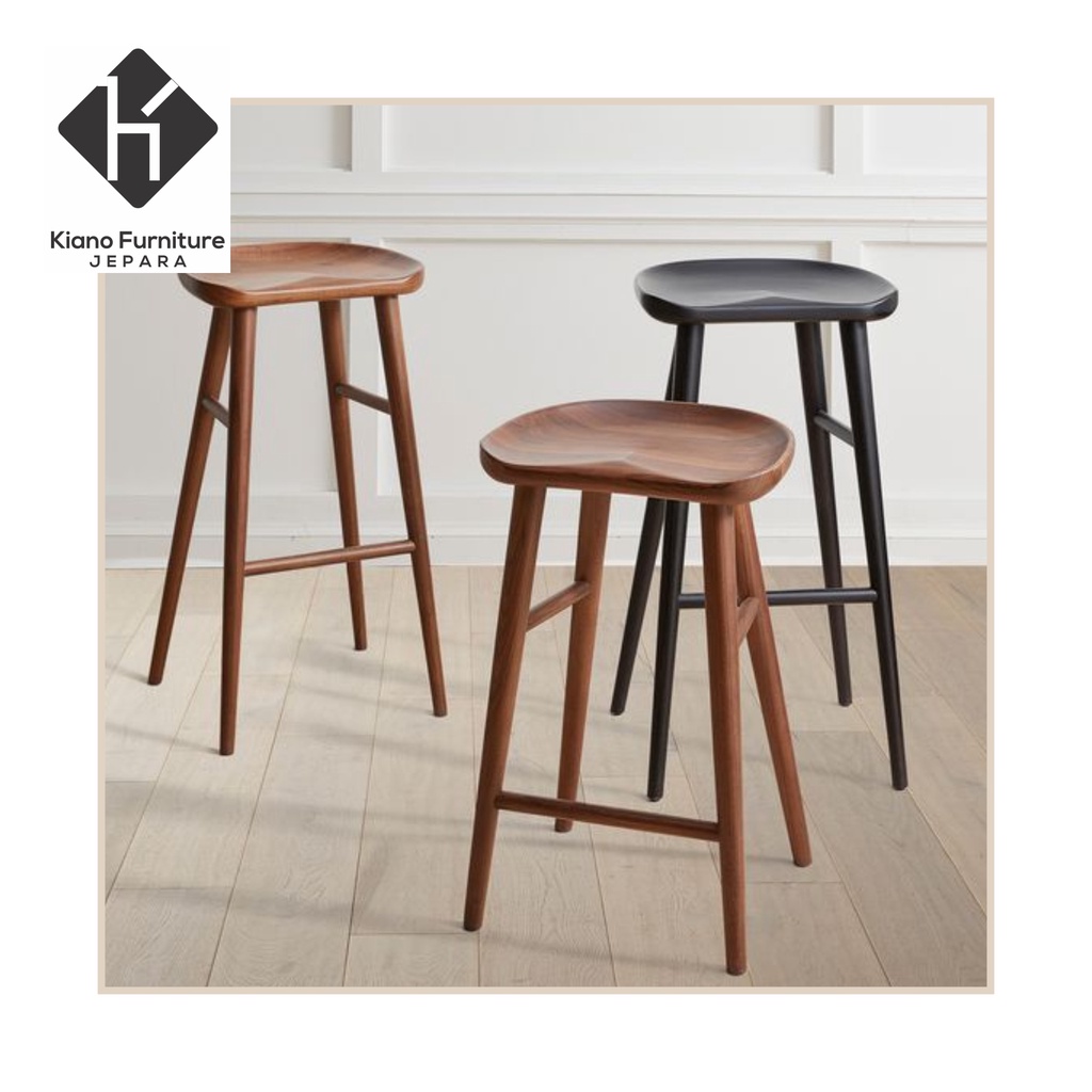 Jual Counter Stool Bar Stool Minimalis Kursi Bar Kayu Jati Modern