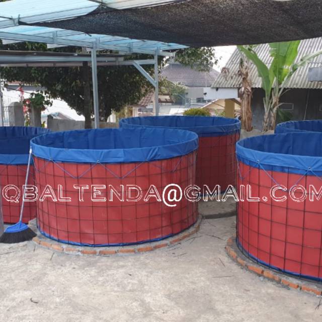 Jual Kolam Terpal Bulat Diameter T Bahan Terpaulin Pvc Merk Orchid Semi Karet Tebal