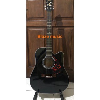 Jual Gitar Akustik Yamaha Hitam Natural Glossy Paket Lengkap Hitam Shopee Indonesia