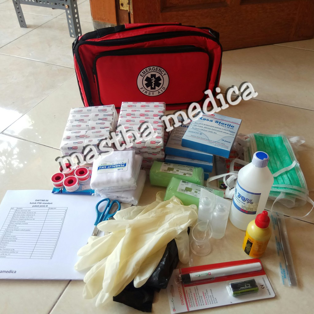 Jual Tas Selempang Jinjing P3K + Isi P3k K3 KKK First Aid Kit Bag Paket ...