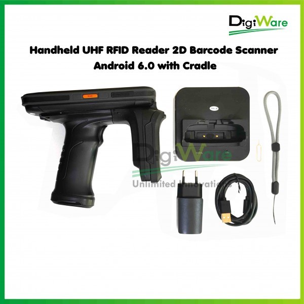 Jual Handheld UHF RFID Reader 2D Barcode Scanner Android 6.0 with ...