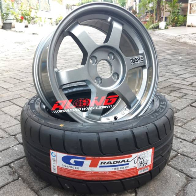 Jual VELG Repl. RAYS TE37 SAGA R15 Grey | Shopee Indonesia