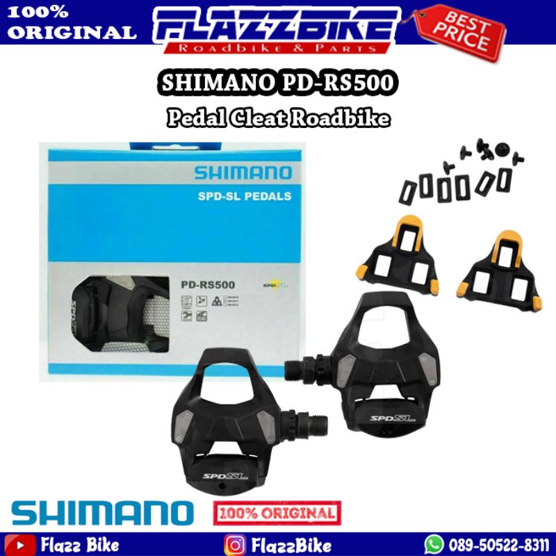 Jual SHIMANO RS500 - Pedal Roadbike SPD SL RS 500 with Cleat Yellow ...