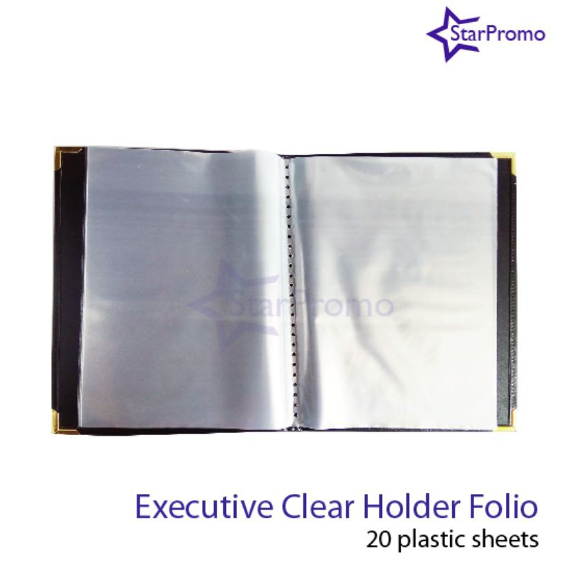 Jual Map Kulit Clear Holder Folio 20 lembar Raport Menu Sertifikat ...