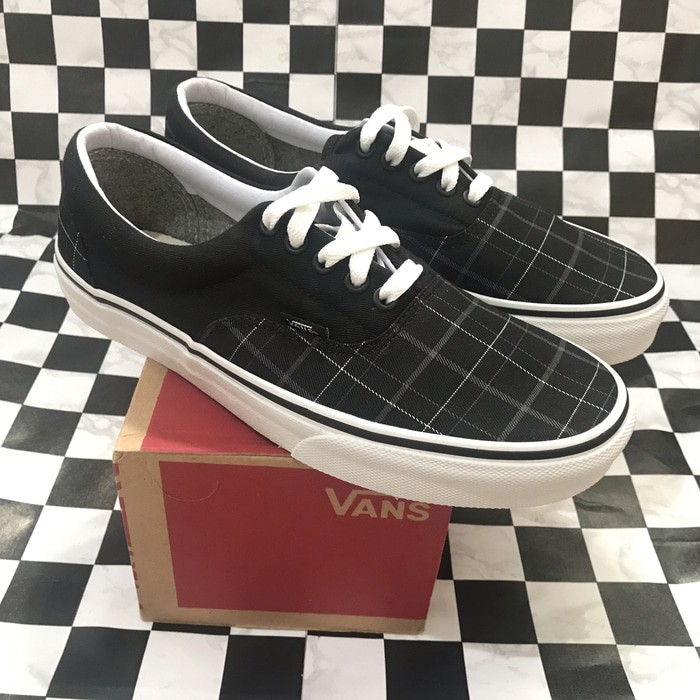 Vans era outlet plaid black