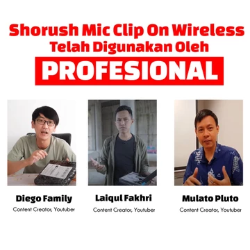 Shorush N7 New Led Display Microphone Mic Clip On Wireless Type C Android UHF VLOG Untuk Camera