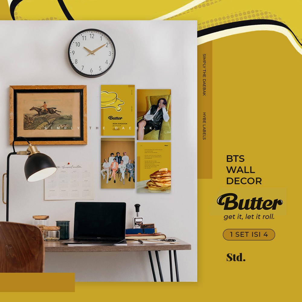 Jual BTS Butter Wall Decor dekorasi kamar aesthetic minimalist ...