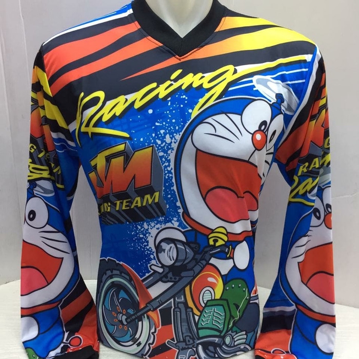 Jual jersey motor cross trailkaos printing ktm racing doraemon