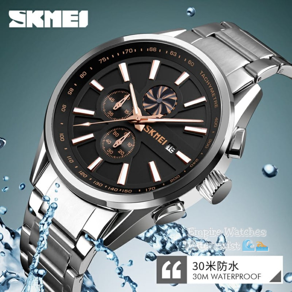 Jual Jam Tangan Skmei 9175 Pria Analog Rantai Chrono dan Tanggal Aktif Kualitas Original Waterproof Shopee Indonesia