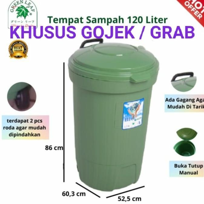 Jual Tempat Sampah Besar 120 Liter Roda Green Leaf 2120 Bak Sampah