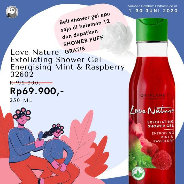 Jual Love Nature Exfoliating Shower Gel Energising Mint & Raspberry