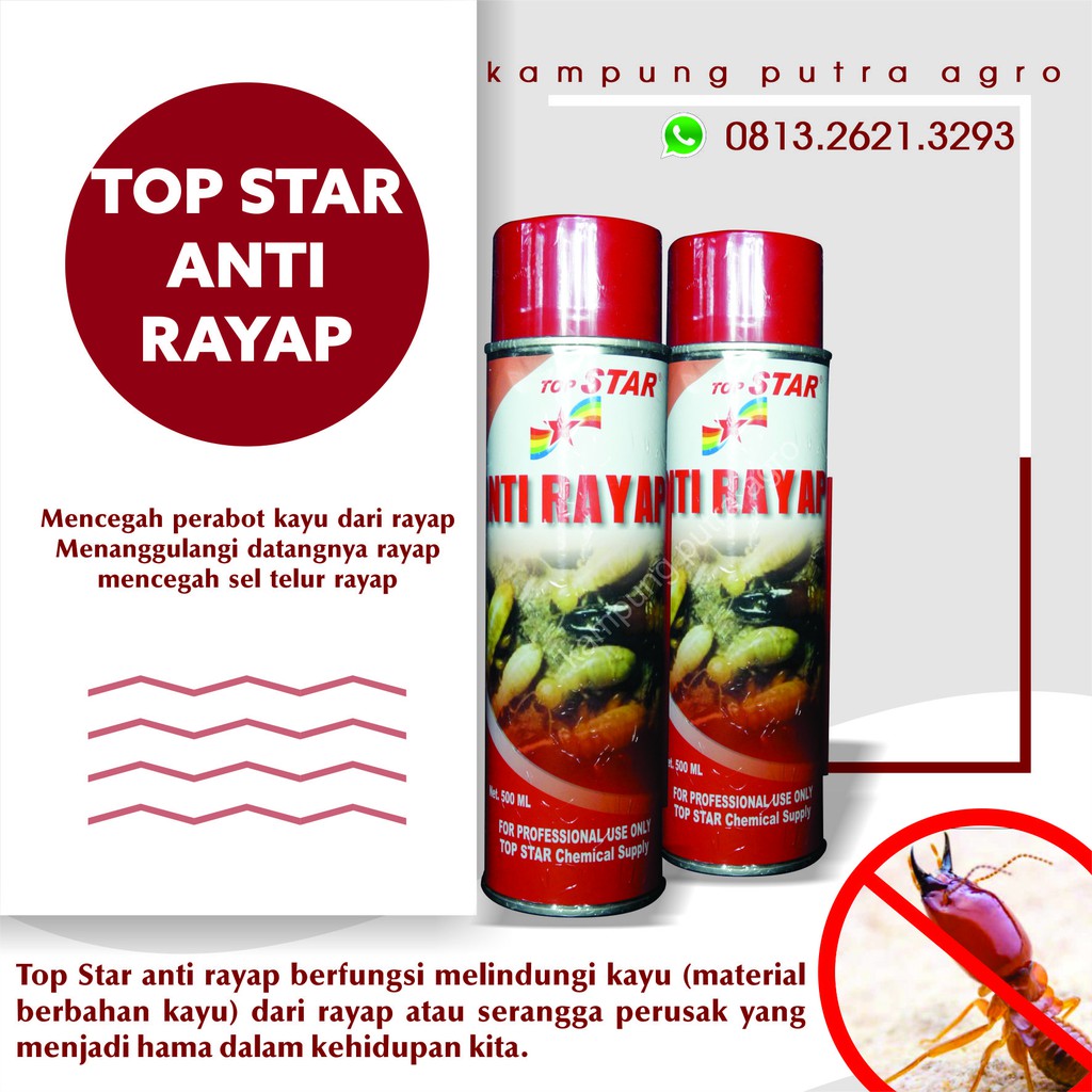 Jual Obat Anti Rayap Semprot Spray Top Star 500ml | Shopee Indonesia