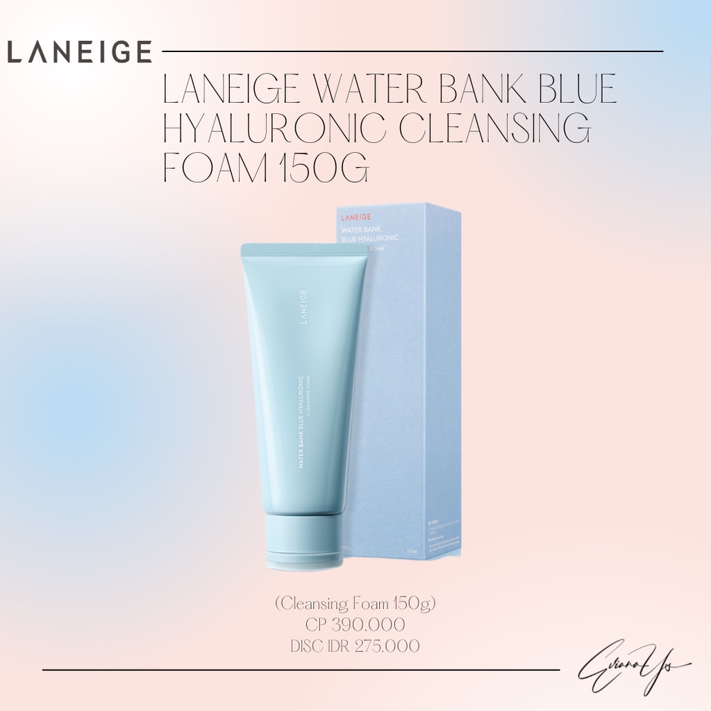 Jual Laneige Water Bank Blue Hyaluronic Cleansing Foam 150gr | Shopee ...