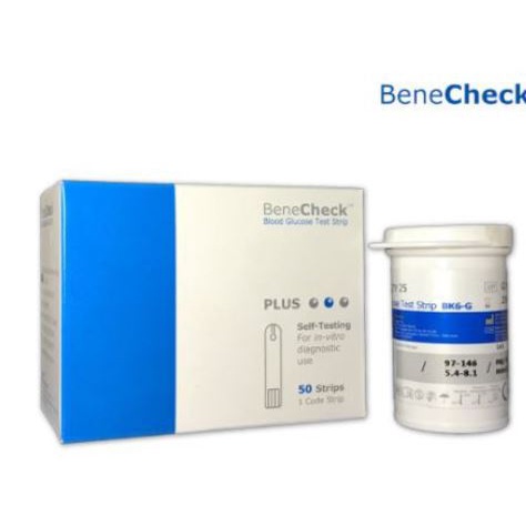 Jual BENECHECK PLUS TEST STRIP GULA DARAH (GLUKOSA) (50pcs) | Shopee Indonesia