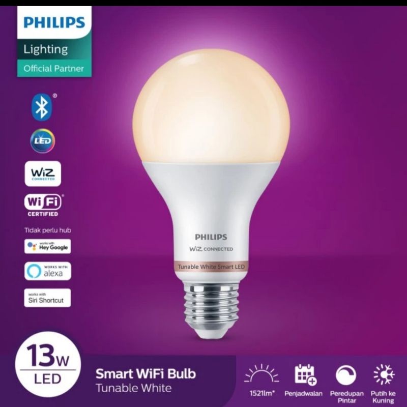 Jual LAMPU PHILIPS SMART LED WI-FI 13W 13 WATT BLE With BLUETOOTH PUTIH ...