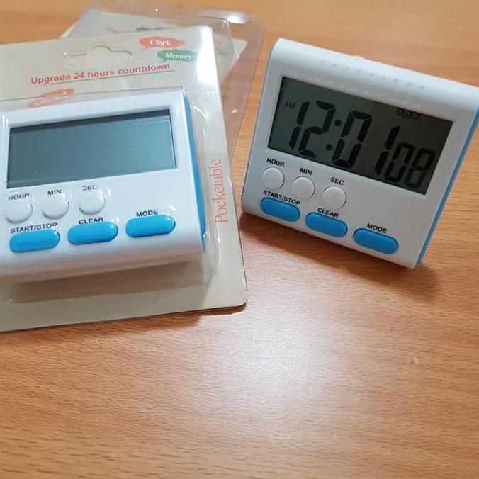Jual Digital Timer Alarm Jam menit detik timer dapur 2 mode alarm jam