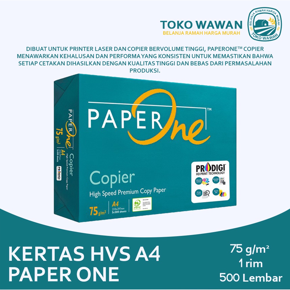 Jual Kertas Hvs Paperone A4 70 Gram Office Paper Print 1 Rim 500 Lembar