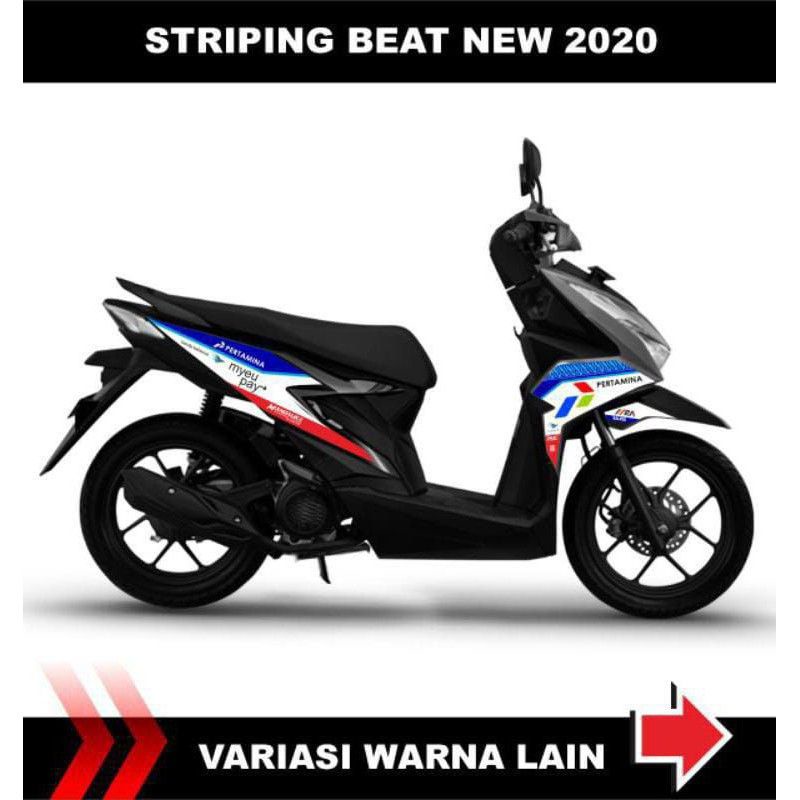 Jual Cutting Decal Striping Honda Beat New Stiker Variasi Motif Mandalika Lis Bodi Motor