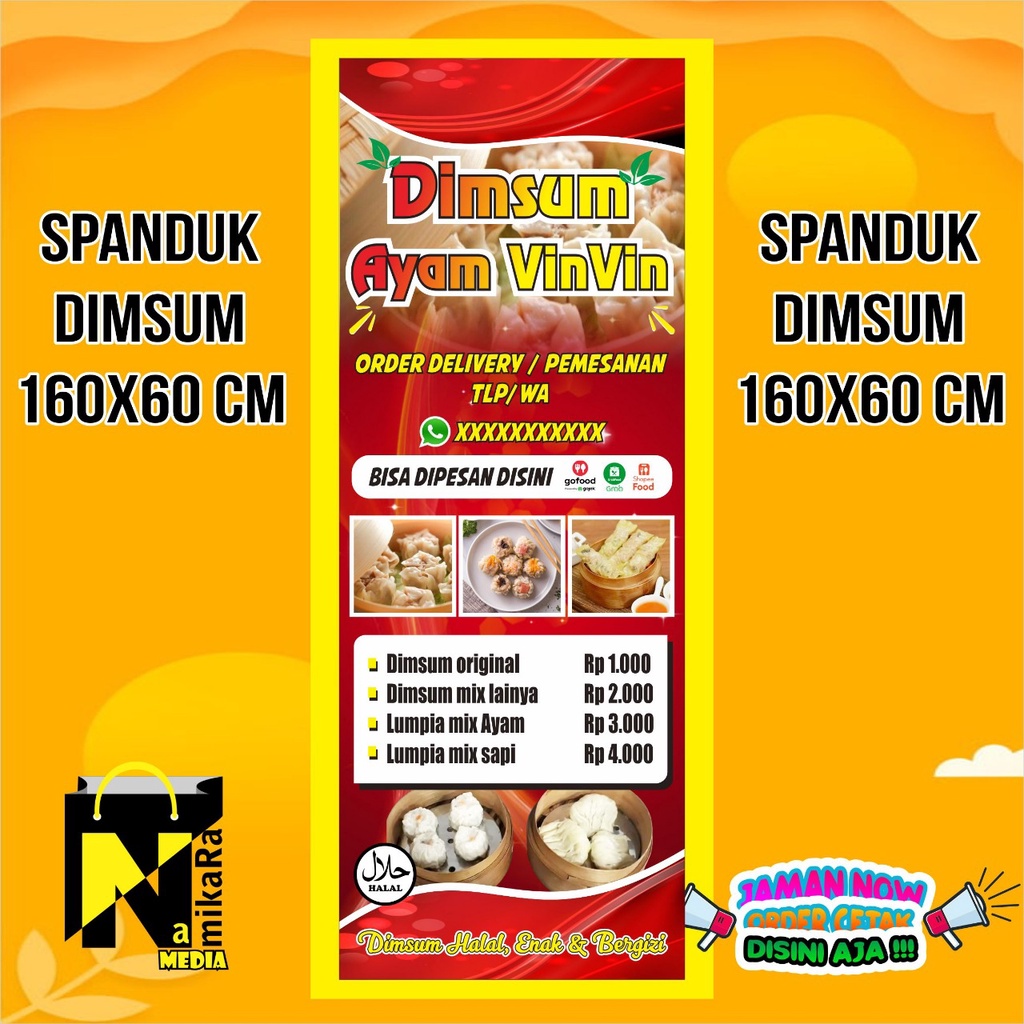 Jual Banner Spanduk Backdrop Dimsum Banner Dim Sum Spanduk Dimsum