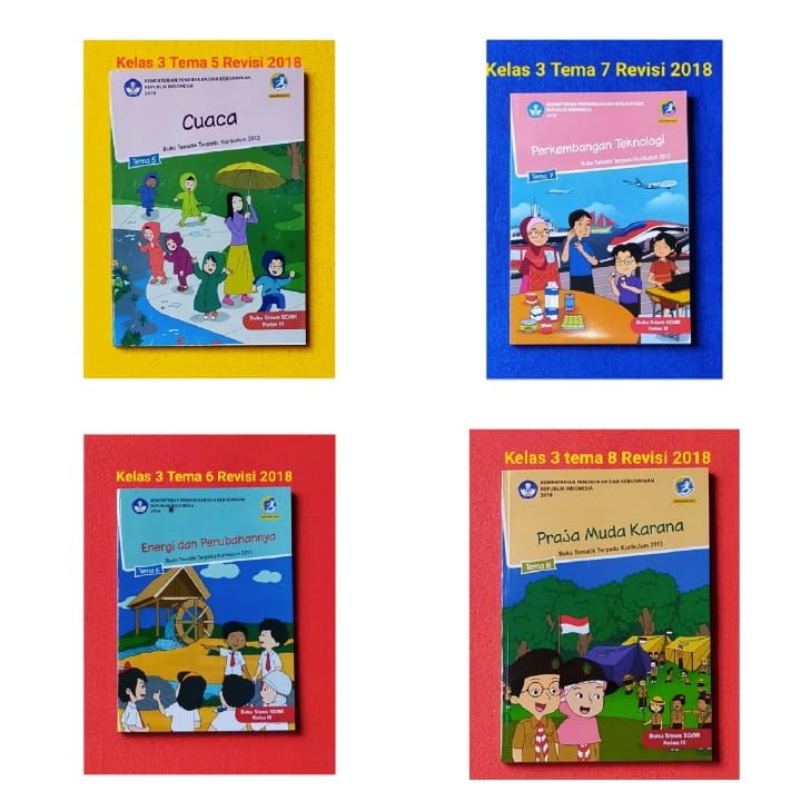 Jual Buku Paket Tematik Kelas 3 Tema 5, 6, 7, 8 Revisi 2018 Semester 2 ...